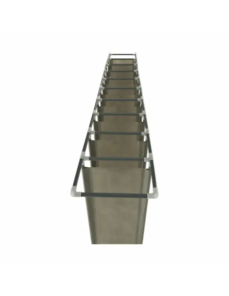 Pantofar FILOU, gri, 10 randuri, 100x175x27 cm, metal/textil | MobilaOK