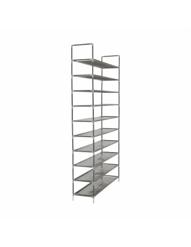 Pantofar FILOU, gri, 10 randuri, 100x175x27 cm, metal/textil | MobilaOK