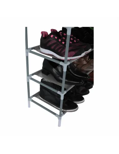 Pantofar FILOU, gri, 10 randuri, 100x175x27 cm, metal/textil | MobilaOK