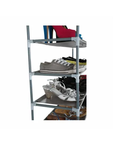 Pantofar FILOU, gri, 10 randuri, 100x175x27 cm, metal/textil | MobilaOK