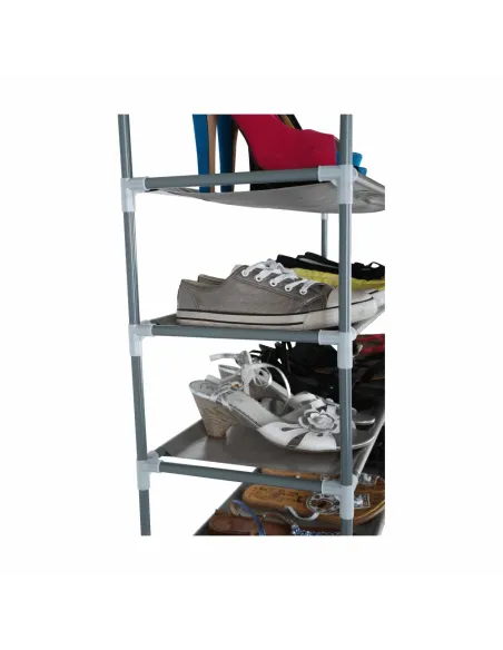 Pantofar FILOU, gri, 10 randuri, 100x175x27 cm, metal/textil | MobilaOK