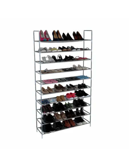 Pantofar FILOU, gri, 10 randuri, 100x175x27 cm, metal/textil | MobilaOK