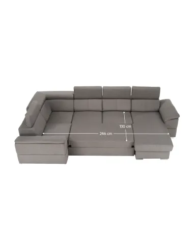 Colţar SEGORIA ROH U, dreapta, living, 330x79/97x183/196 cm, Textil Malmo | MobilaOK