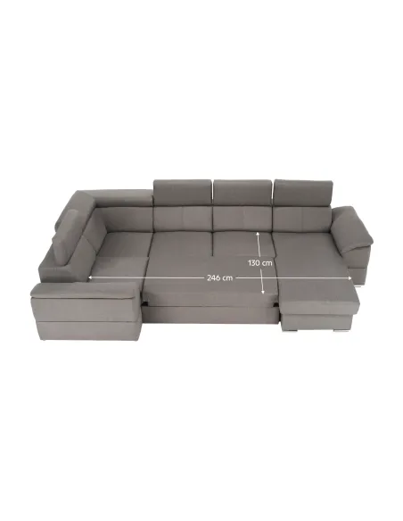 Colţar SEGORIA ROH U, dreapta, living, 330x79/97x183/196 cm, Textil Malmo | MobilaOK