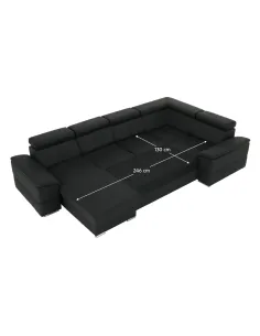 Colțar SEGORIA ROH U, living, 330x183/196 cm, textil Malmo | MobilaOK 2