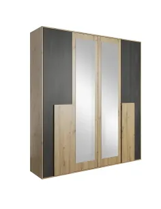 Dulap BAFRA 2D, dormitor/hol, 200x65x203 cm, PAL melaminat | MobilaOK