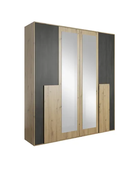 Dulap BAFRA 2D, dormitor/hol, 200x65x203 cm, PAL melaminat | MobilaOK