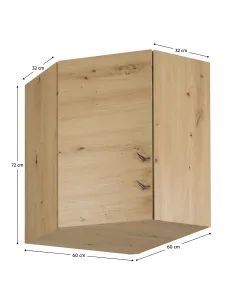 Dulap Superior, LANGEN G60N, bucătărie/hol, 60x60x72 cm, PAL stejar artizanal | MobilaOK 2