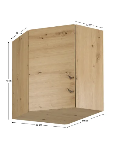 Dulap Superior, LANGEN G60N, bucătărie/hol, 60x60x72 cm, PAL stejar artizanal | MobilaOK