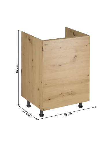 Dulap baie, LANGEN D60Z, baie, 60x47x82 cm, PAL melaminat stejar | MobilaOK