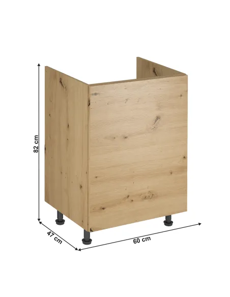 Dulap baie, LANGEN D60Z, baie, 60x47x82 cm, PAL melaminat stejar | MobilaOK