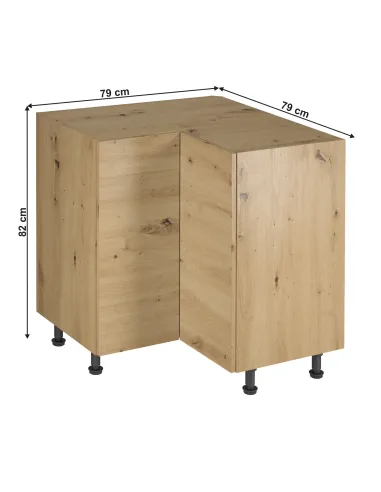Dulap de colţ LANGEN D90N pentru hol, dormitor, birou, 79x79x82 cm, PAL stejar artizanal | MobilaOK