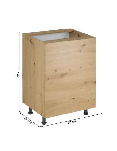 Dulap de jos LANGEN D60, living/hol, 60x47x82 cm, PAL stejar artizanal | MobilaOK