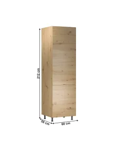 Dulap alimentar LANGEN D60R pentru bucătărie/hol, 60x58x212 cm, PAL stejar artizanal | MobilaOK 2