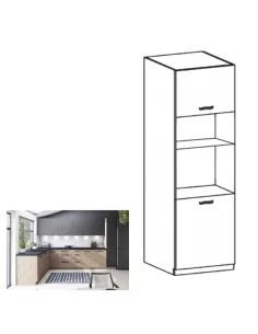 Dulap LANGEN D60PM pentru bucătărie, 60x58x212 cm, PAL melaminat stejar | MobilaOK 2