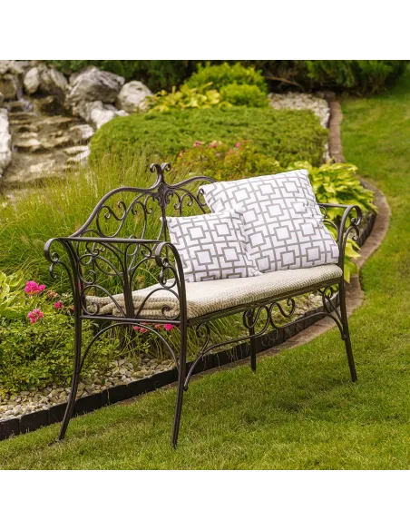 Bancă de grădină ETELIA, metal, 131x49x89 cm | MobilaOK