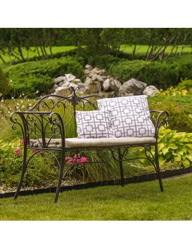 Bancă de grădină ETELIA, metal, 131x49x89 cm | MobilaOK