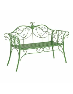 Bancă de grădină ETELIA, verde, grădină, 131x49x89 cm, Metal | MobilaOK