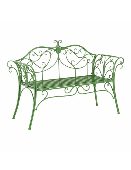 Bancă de grădină ETELIA, verde, grădină, 131x49x89 cm, Metal | MobilaOK