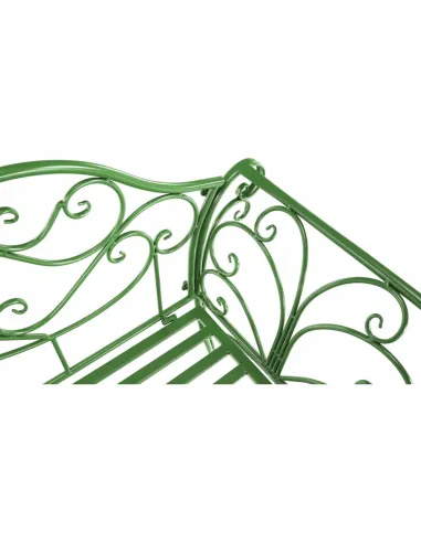 Bancă de grădină ETELIA, verde, grădină, 131x49x89 cm, Metal | MobilaOK