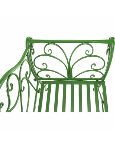 Bancă de grădină ETELIA, verde, grădină, 131x49x89 cm, Metal | MobilaOK