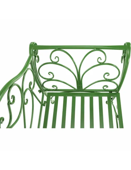 Bancă de grădină ETELIA, verde, grădină, 131x49x89 cm, Metal | MobilaOK
