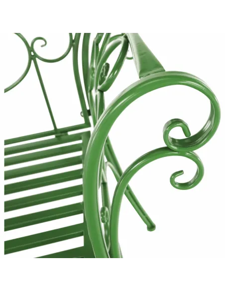 Bancă de grădină ETELIA, verde, grădină, 131x49x89 cm, Metal | MobilaOK