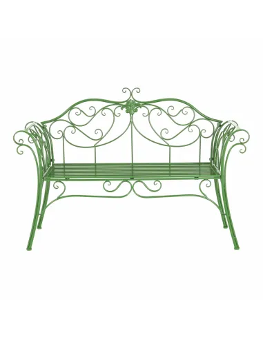Bancă de grădină ETELIA, verde, grădină, 131x49x89 cm, Metal | MobilaOK