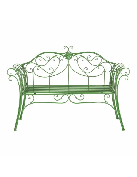 Bancă de grădină ETELIA, verde, grădină, 131x49x89 cm, Metal | MobilaOK