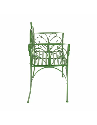 Bancă de grădină ETELIA, verde, grădină, 131x49x89 cm, Metal | MobilaOK