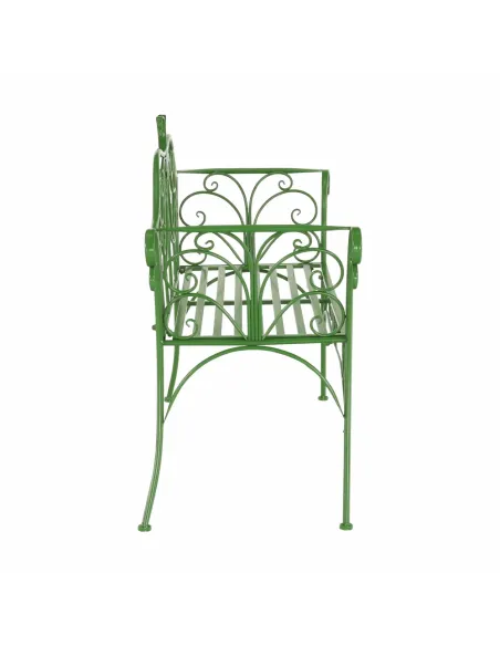 Bancă de grădină ETELIA, verde, grădină, 131x49x89 cm, Metal | MobilaOK