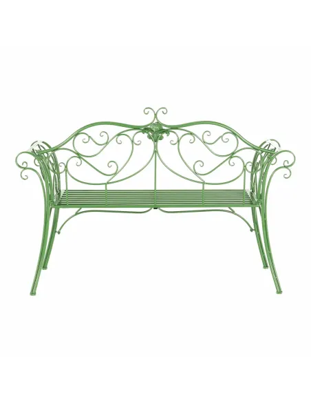 Bancă de grădină ETELIA, verde, grădină, 131x49x89 cm, Metal | MobilaOK