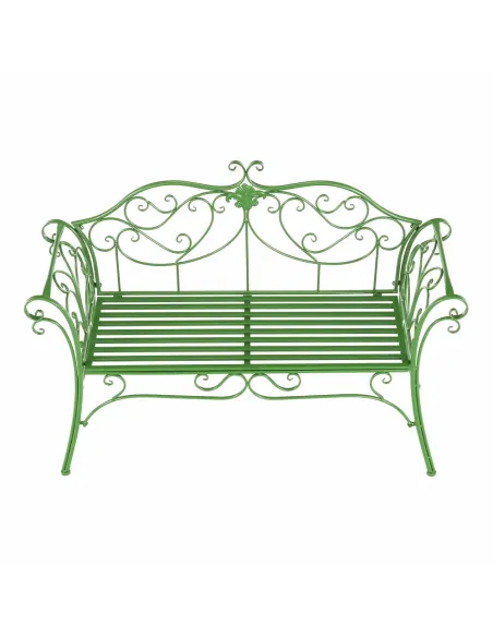 Bancă de grădină ETELIA, verde, grădină, 131x49x89 cm, Metal | MobilaOK