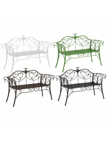 Bancă de grădină ETELIA, verde, grădină, 131x49x89 cm, Metal | MobilaOK