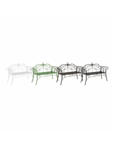 Bancă de grădină ETELIA, verde, grădină, 131x49x89 cm, Metal | MobilaOK