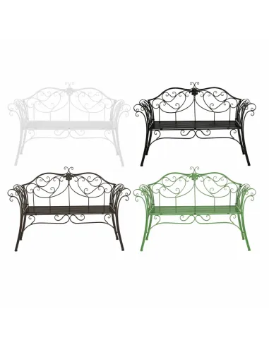 Bancă de grădină ETELIA, verde, grădină, 131x49x89 cm, Metal | MobilaOK