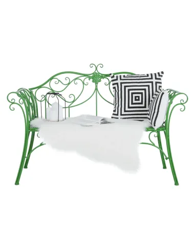 Bancă de grădină ETELIA, verde, grădină, 131x49x89 cm, Metal | MobilaOK