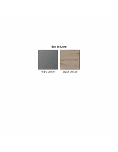 Dulap de colţ LANGEN D90N pentru living/dormitor, 79x79x82 cm, PAL laminat stejar/gri mat | MobilaOK