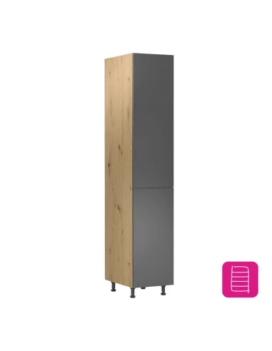 Dulap alimentar LANGEN D40SP, bucătărie/hol, 40x58x212 cm, PAL melaminat stejar/gri | MobilaOK
