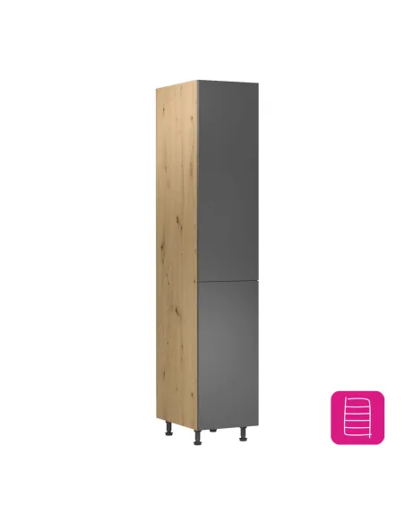 Dulap alimentar LANGEN D40SP, bucătărie/hol, 40x58x212 cm, PAL melaminat stejar/gri | MobilaOK