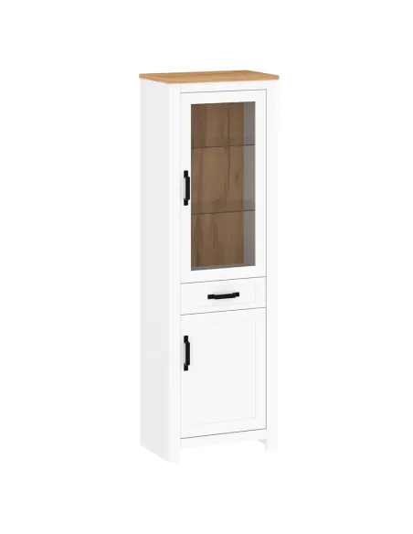 Vitrină LANZETTE A, living/hol, 63.7x40.7x200 cm, PAL/MDF melaminat | MobilaOK
