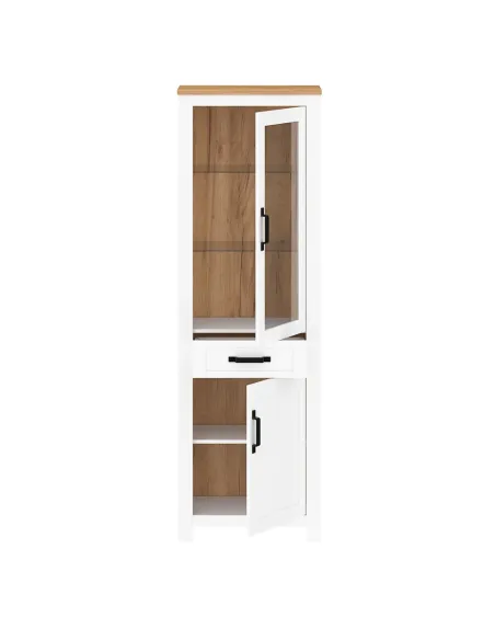 Vitrină LANZETTE A, living/hol, 63.7x40.7x200 cm, PAL/MDF melaminat | MobilaOK