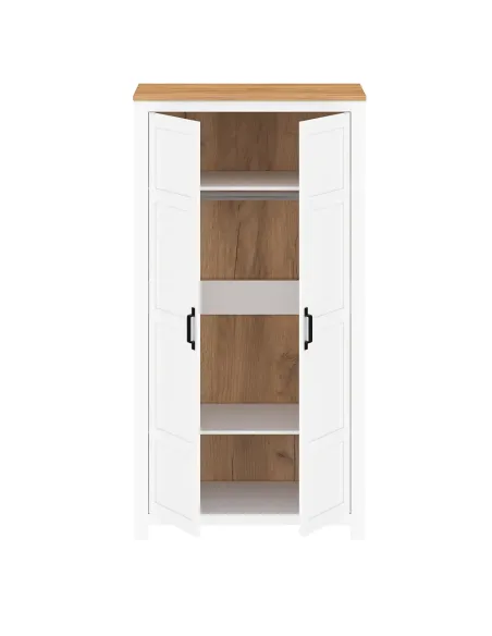 Dulap, LANZETTE F, dormitor/hol, 104.5x58.7x200 cm, PAL/MDF melaminat | MobilaOK