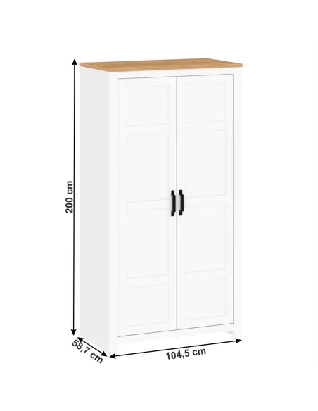 Dulap, LANZETTE F, dormitor/hol, 104.5x58.7x200 cm, PAL/MDF melaminat | MobilaOK