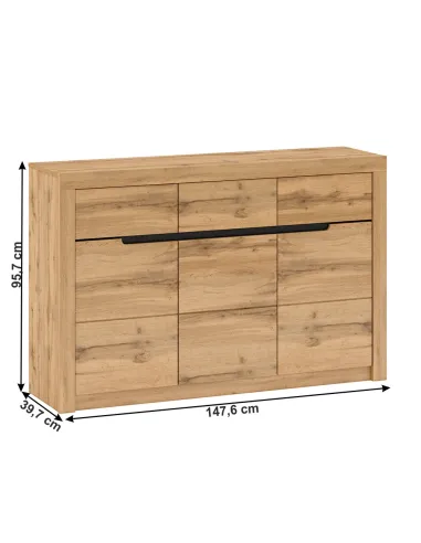 Scrin TORONTA, dormitor, 147.6x39.7x95.7 cm, PAL melaminat | MobilaOK