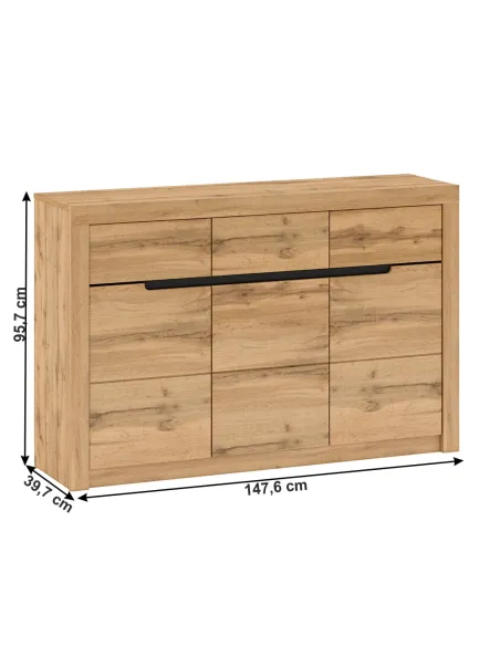 Scrin TORONTA, dormitor, 147.6x39.7x95.7 cm, PAL melaminat | MobilaOK