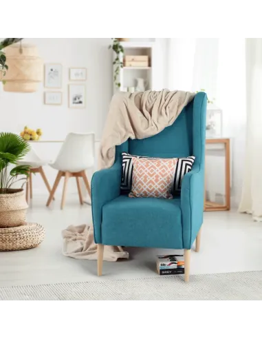 Fotoliu BREDLY pentru living, 66x87x117 cm, Lemn și Textil | MobilaOK