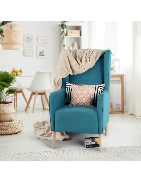 Fotoliu BREDLY pentru living, 66x87x117 cm, Lemn și Textil | MobilaOK
