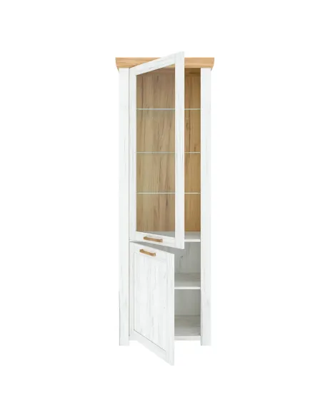 Vitrină SUDBURY, living/hol/dormitor, 68.3x41.8x199.7 cm, MDF laminat | MobilaOK