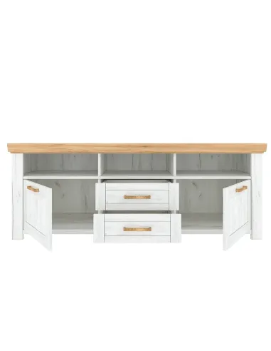 Măsuță TV SUDBURY, living, 167.9x47.8x62.7 cm, PAL laminat stejar craft | MobilaOK